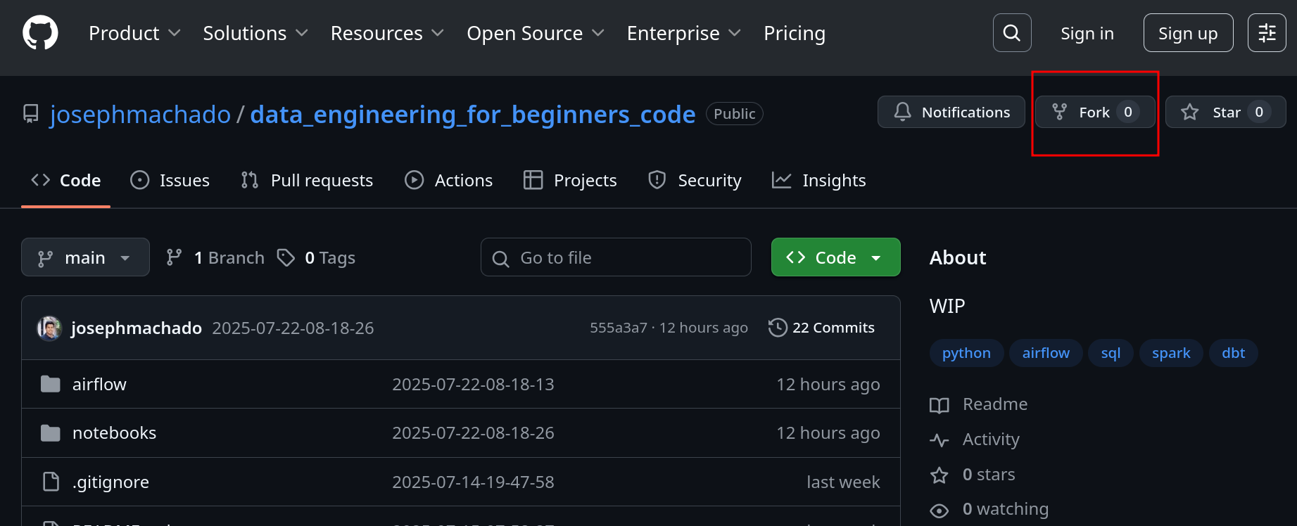 GiitHub Fork